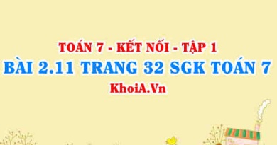 Bài 2.11 trang 32 SGK Toán 7 tập 1 Kết nối tri thức